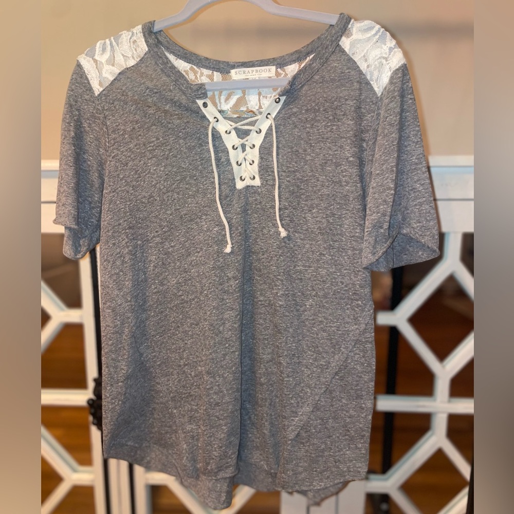 Scrapbook Lace Up Top